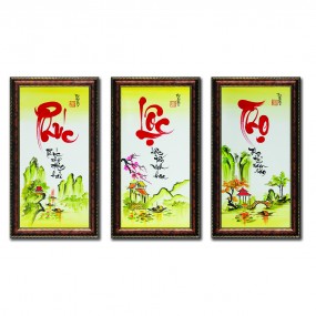 Bộ tranh thư pháp vẽ tay PHÚC - LỘC - THỌ